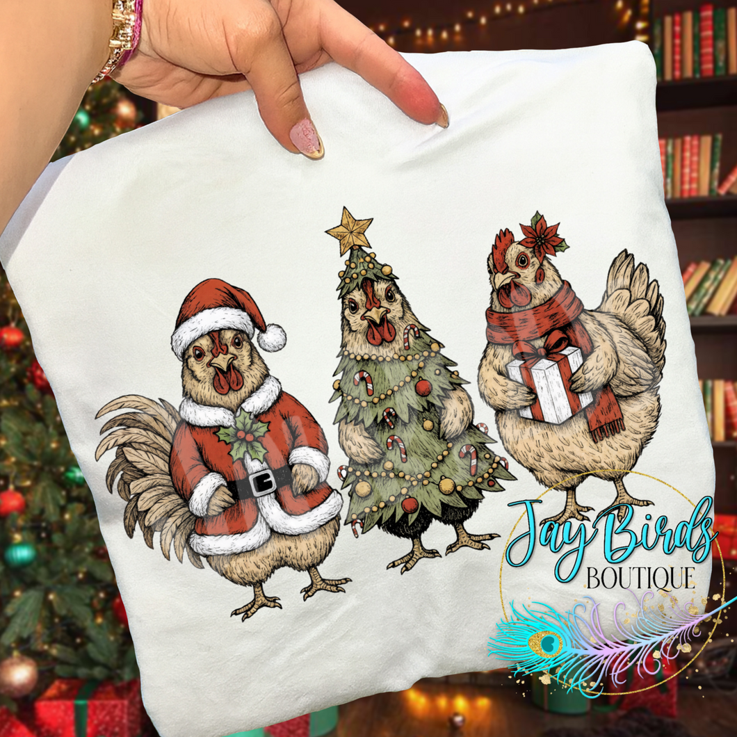 Christmas Chickens Solid tee