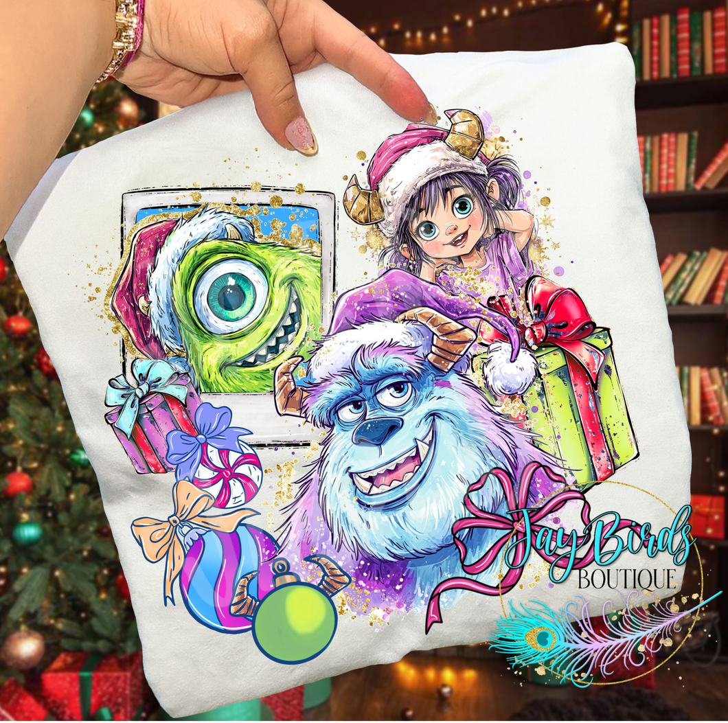 Christmas Polaroid Monsters Solid tee