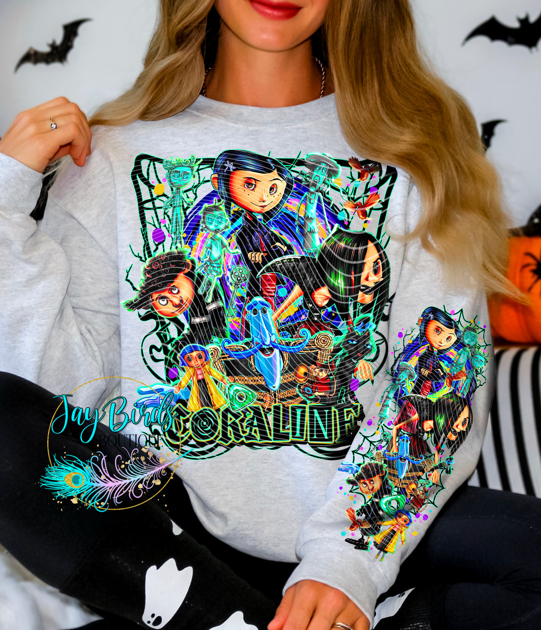 Coraline Mashup Crew W/ Sleeve Print