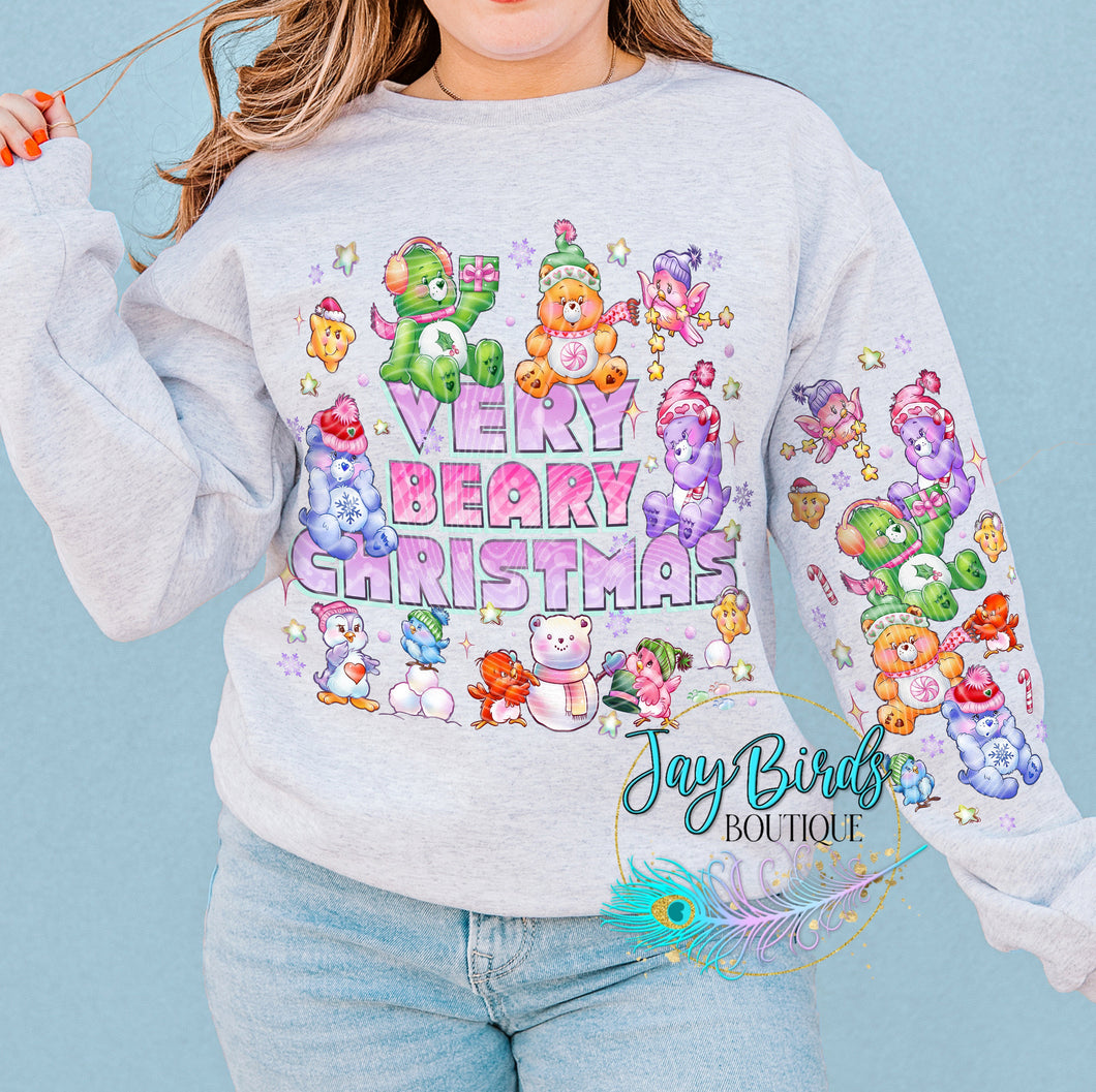 Very Beary Christmas Fleece Crew W/ Sleeve Print