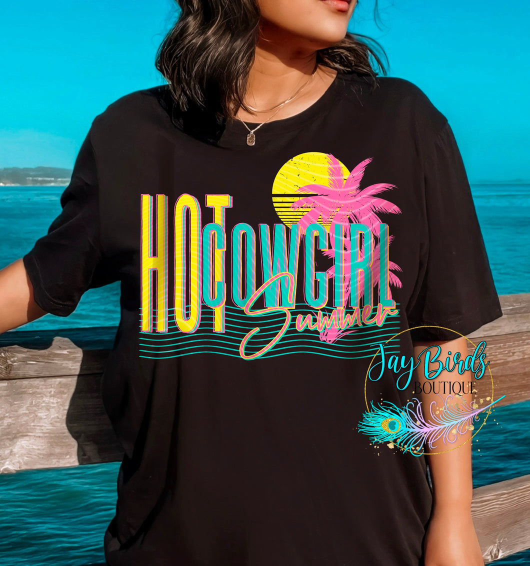 Hot Cowgirl Summer Solid Tee