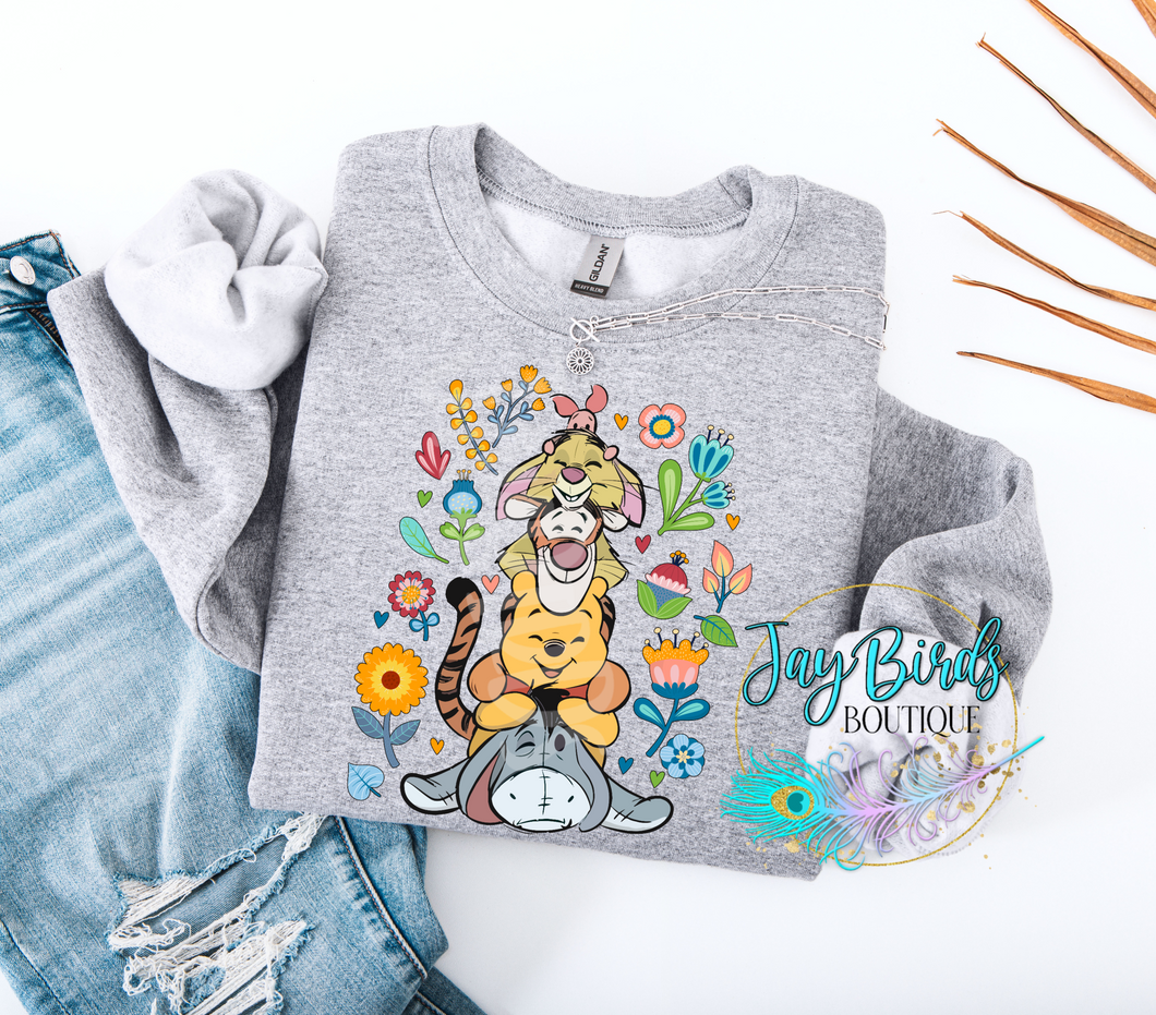 Floral Pooh & Friends Crew