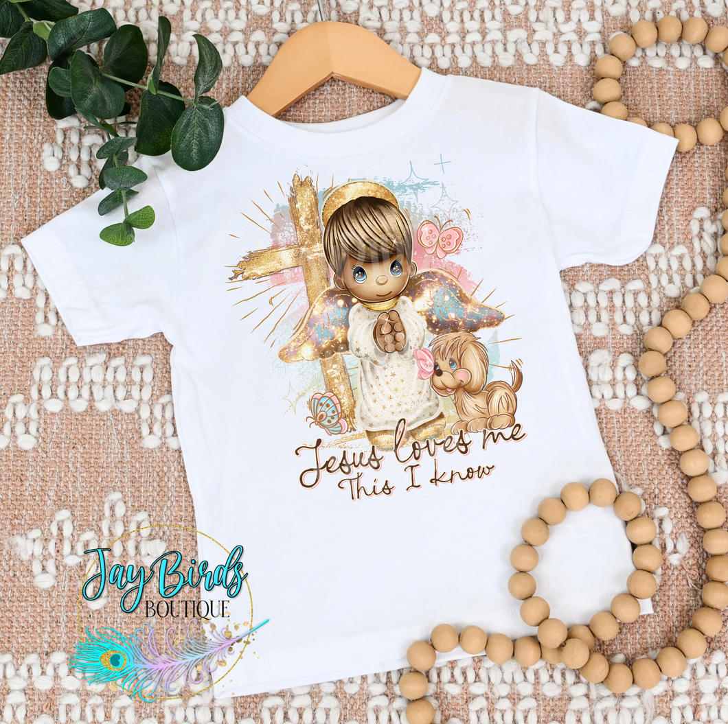 Jesus Loves Me GIRL Dark Solid Tee