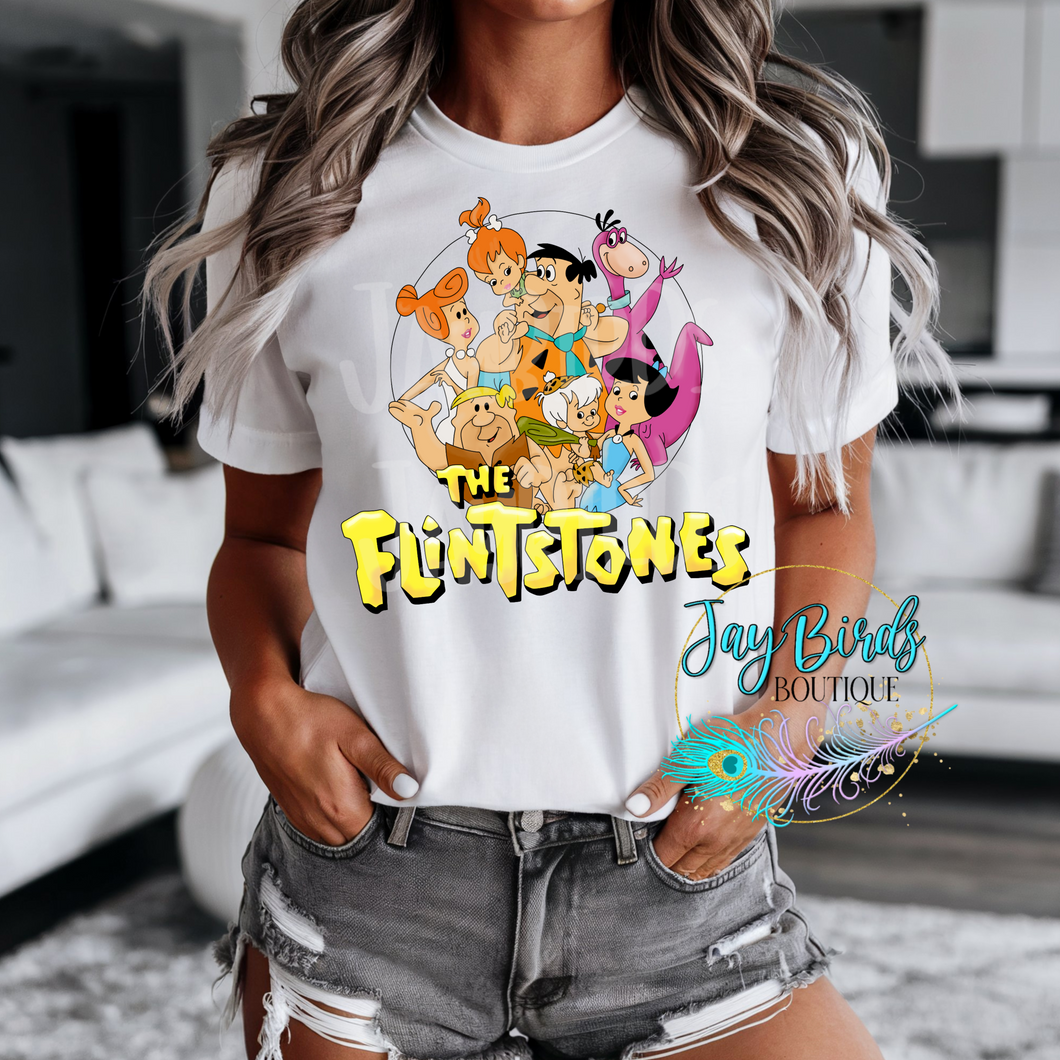 Flintstones Yellow Logo Solid tee