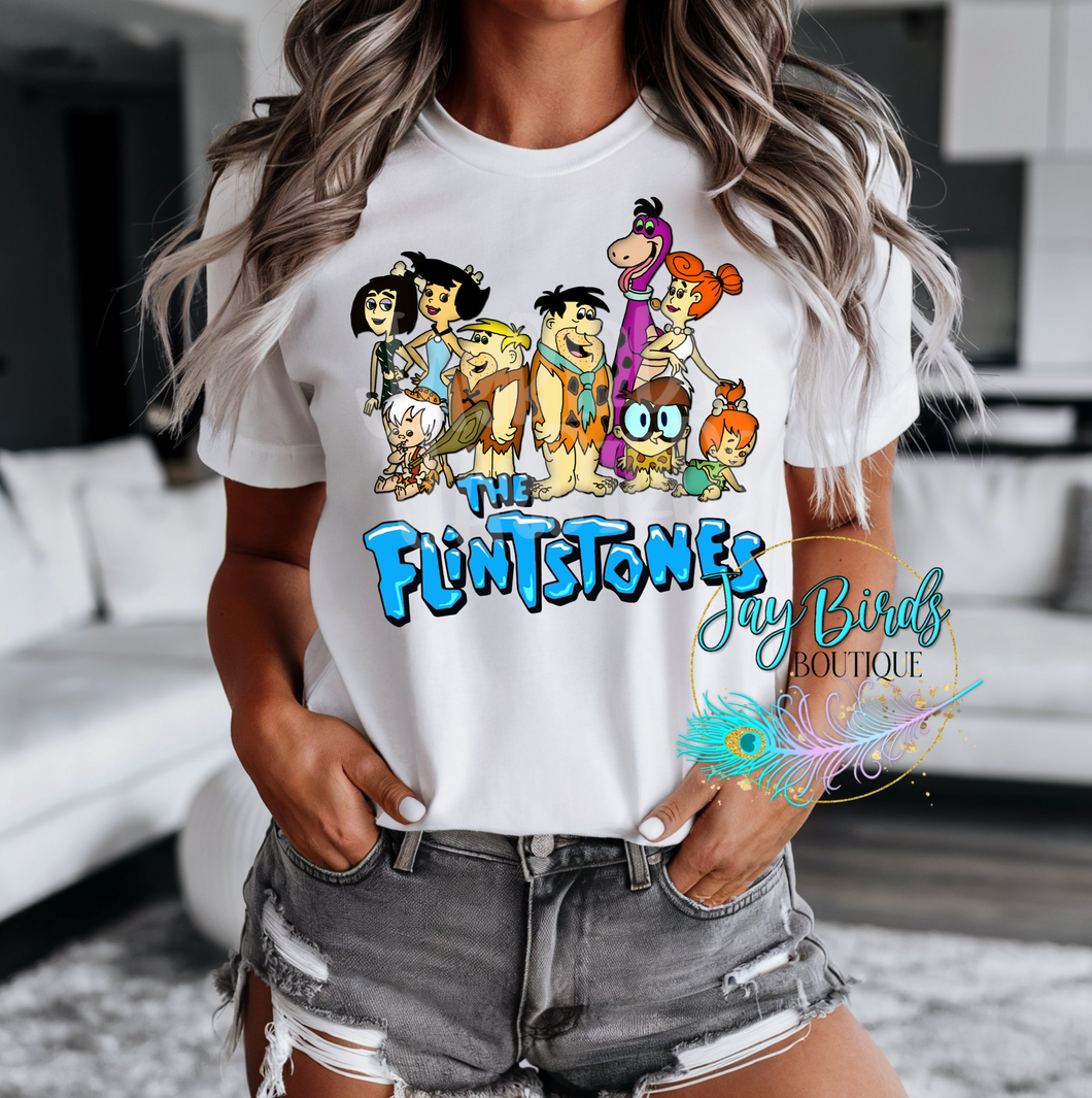 Flintstones Blue Logo Solid tee