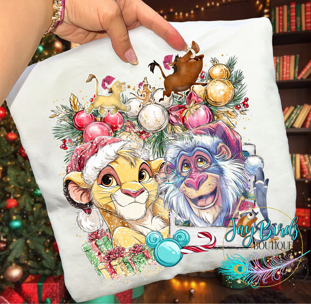 Christmas Polaroid Lion K Solid tee