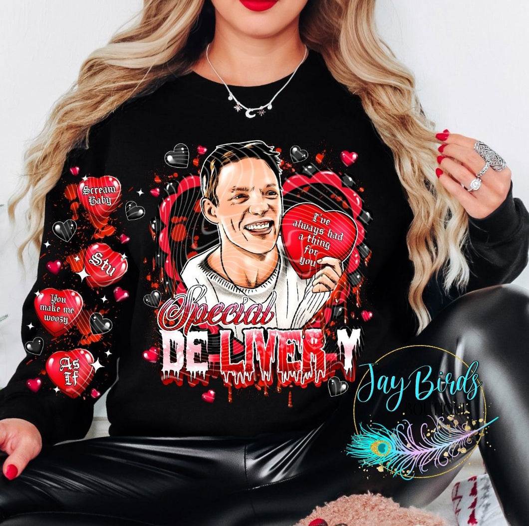 Stu Valentine Crew W/ Sleeve Print