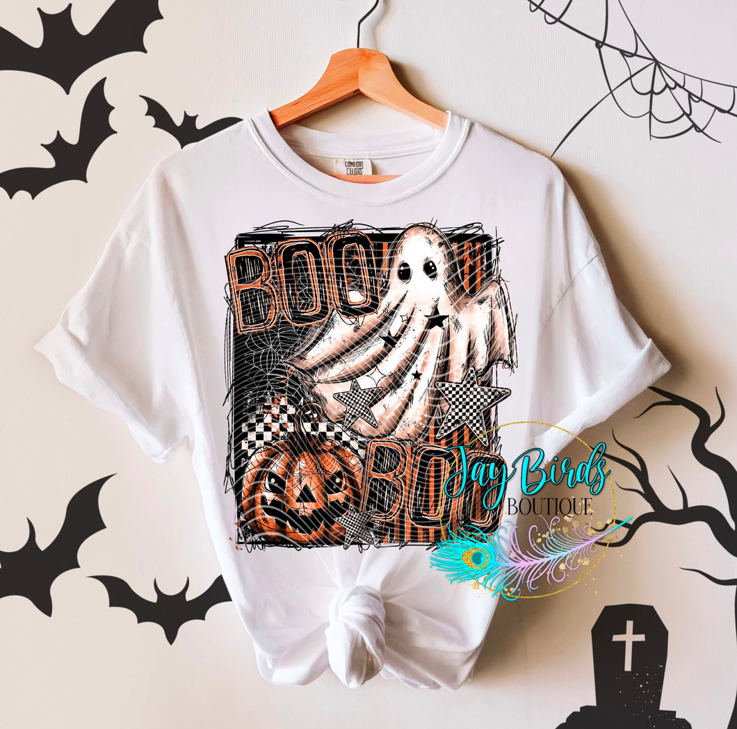 Boo Ghost Retro Solid tee