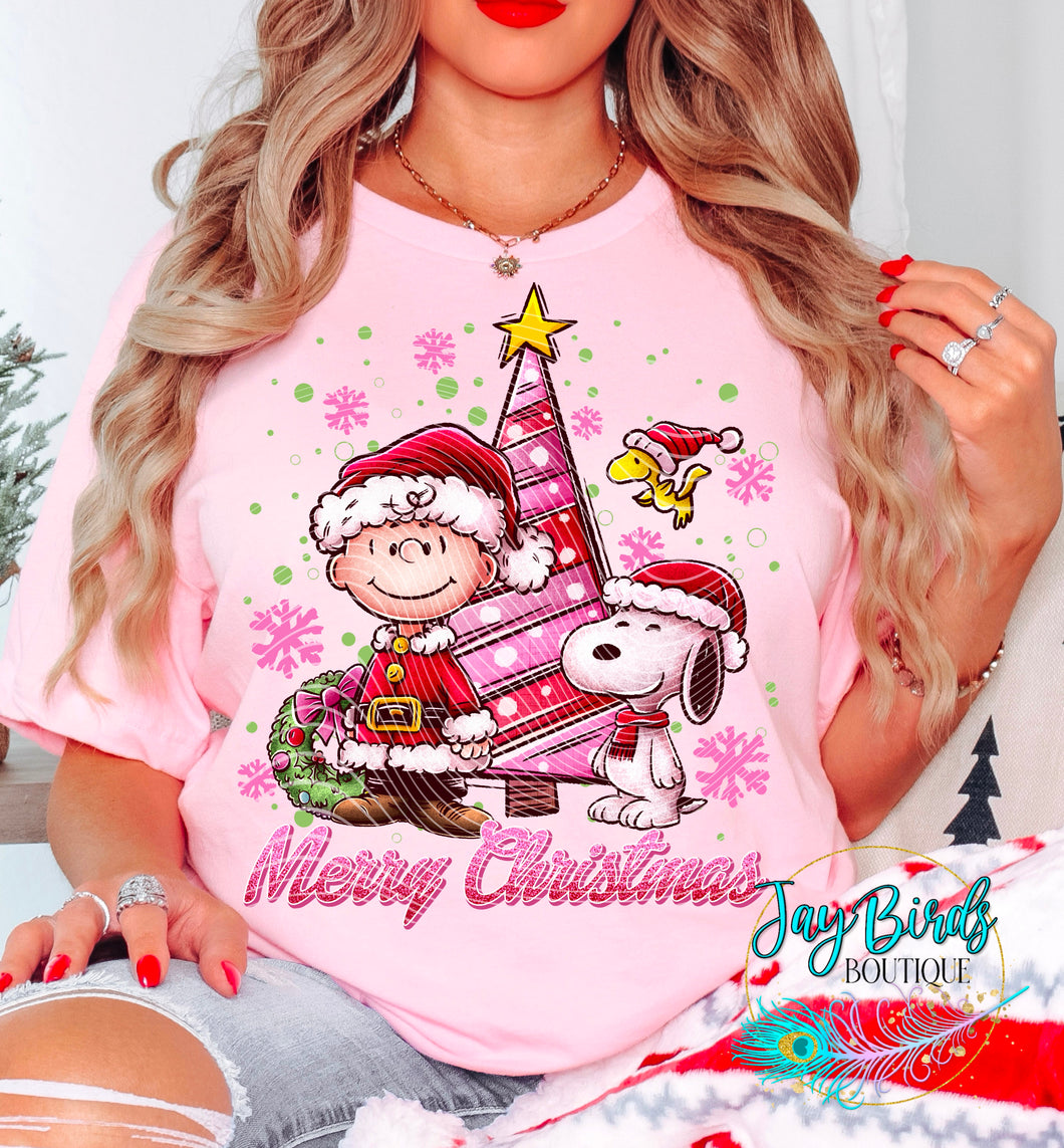 CB Pink Merry Christmas #2 Solid tee