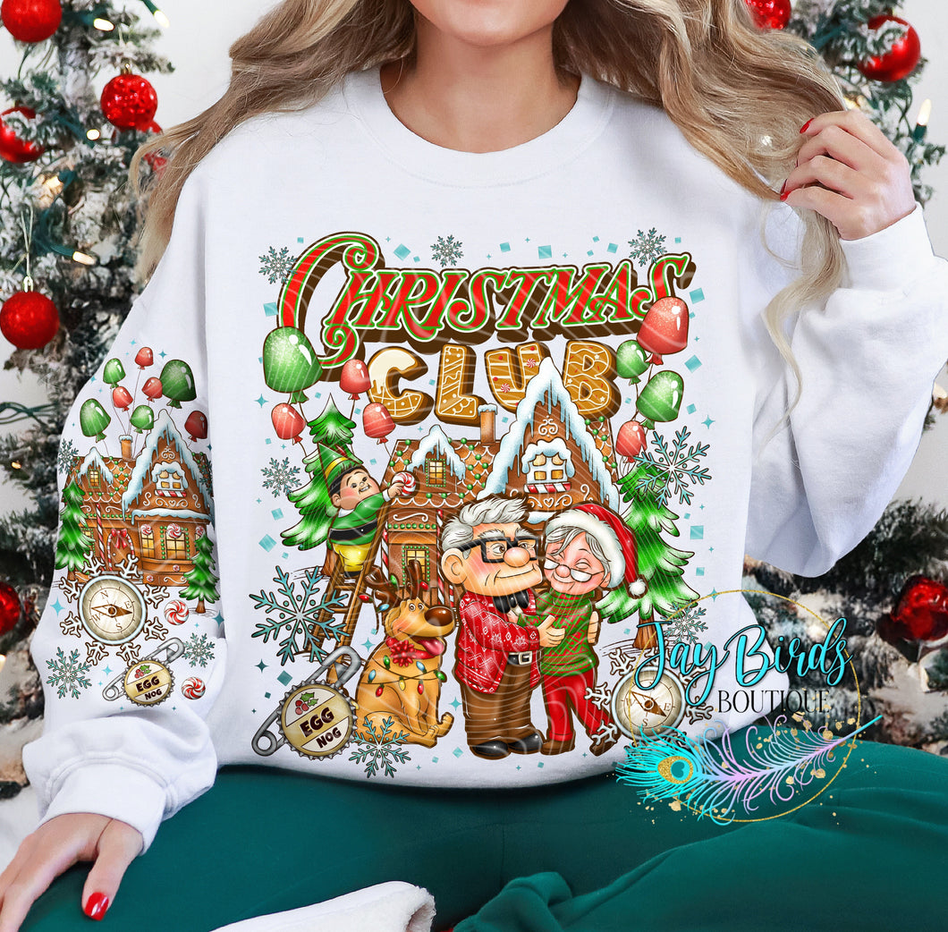 Christmas Club Fleece Crew W/ Sleeve Print