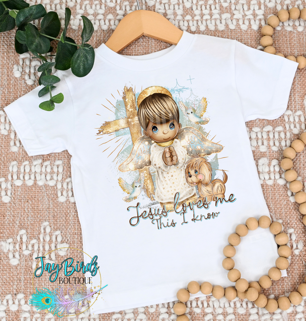 Jesus Loves Me BOY Dark Solid Tee
