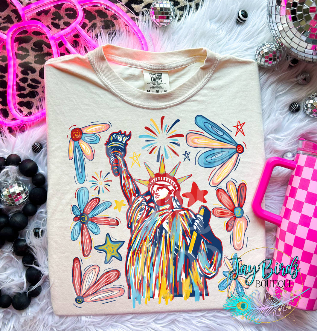 Floral Liberty Solid Tee