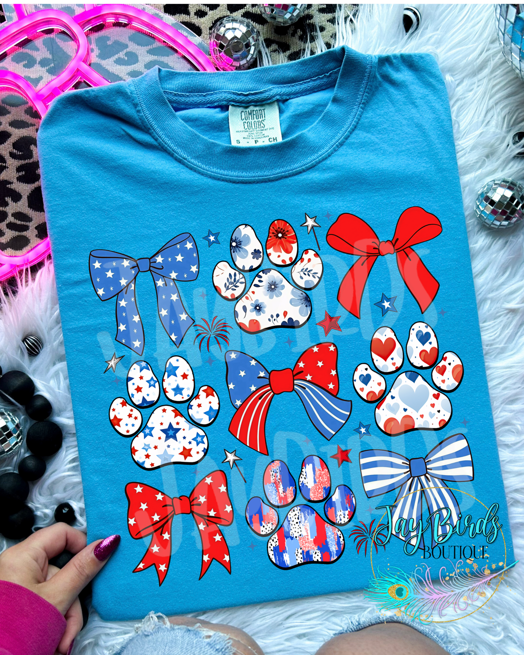 America Paw Prints Solid Tee