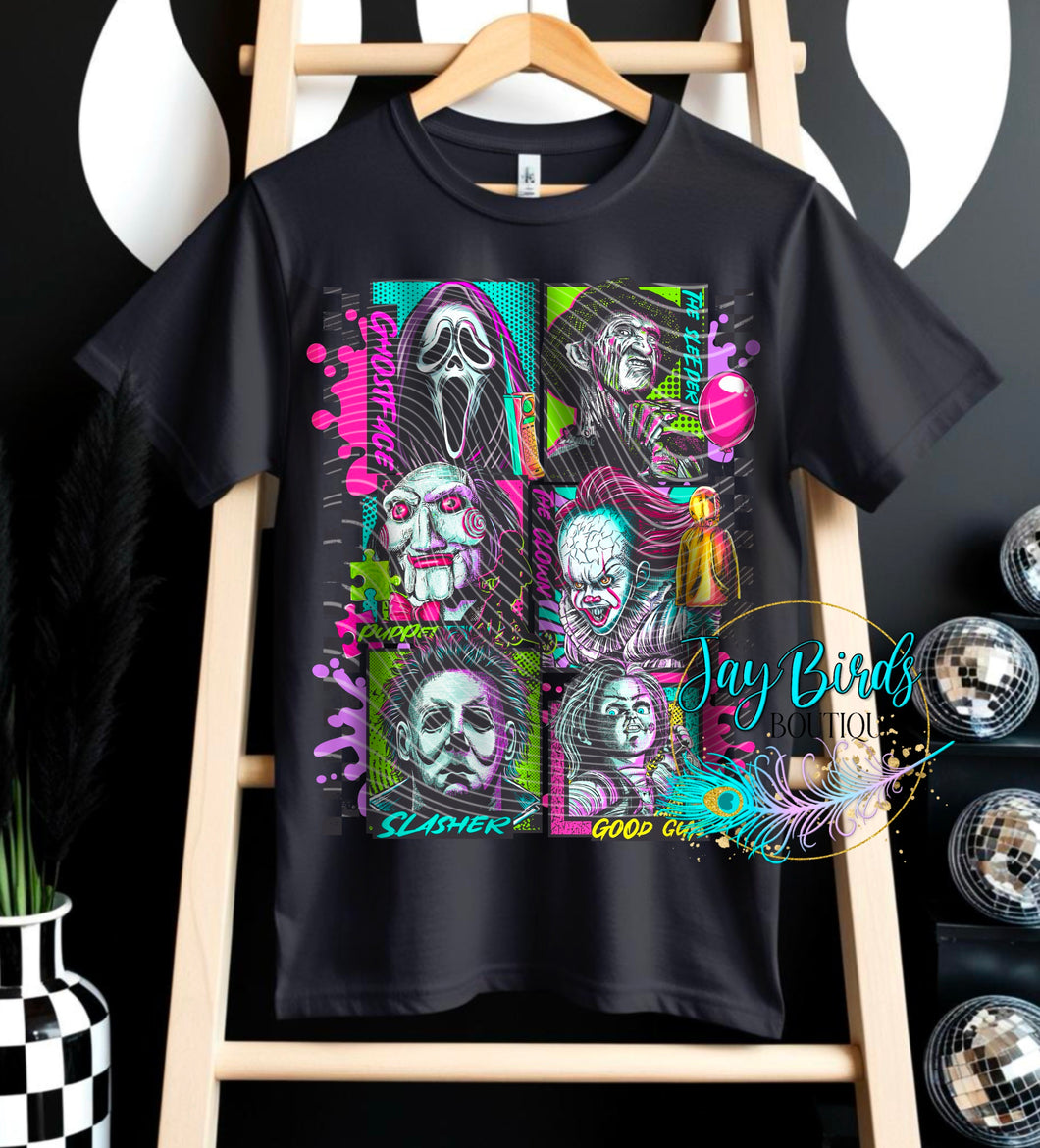 Retro Horror Squad Splatter Solid tee