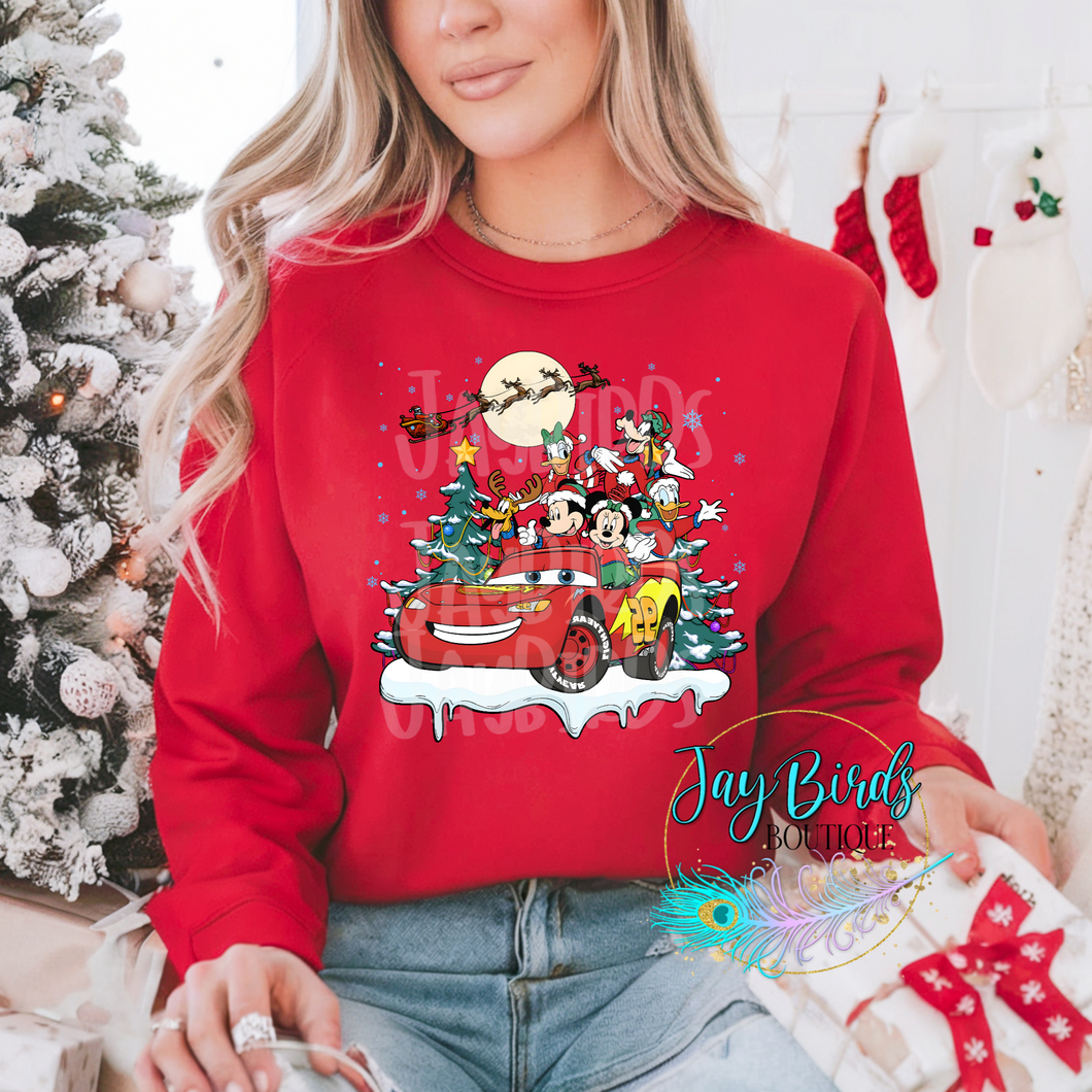 Cars Christmas mashup Fleece crew