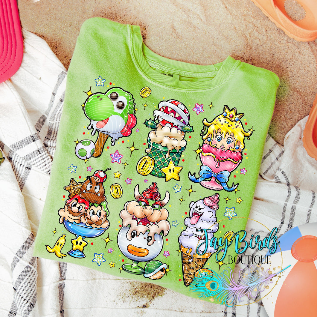 Mario Ice cream Solid tee