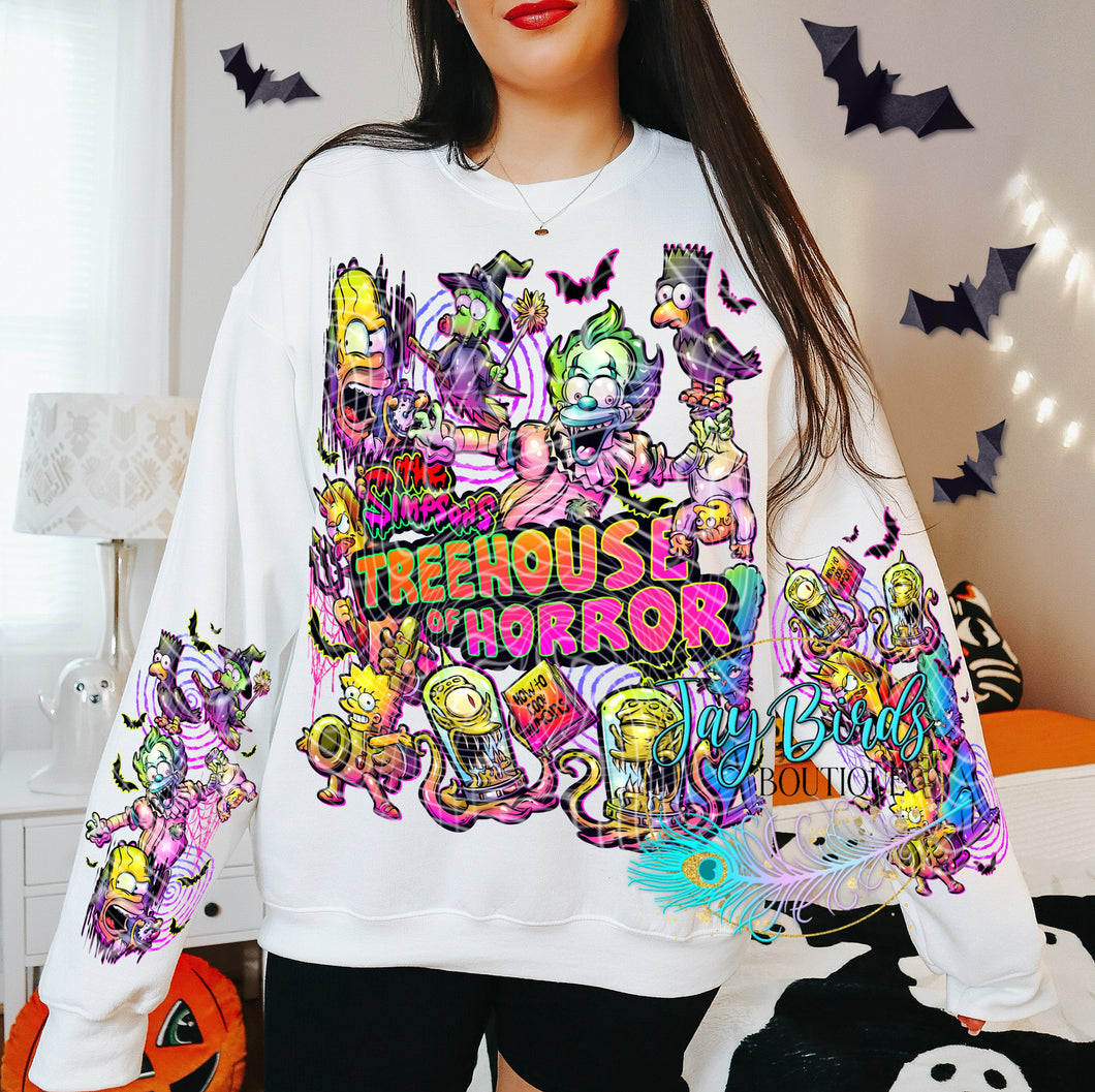 Simpsons Halloween Crew W/ Sleeve Print