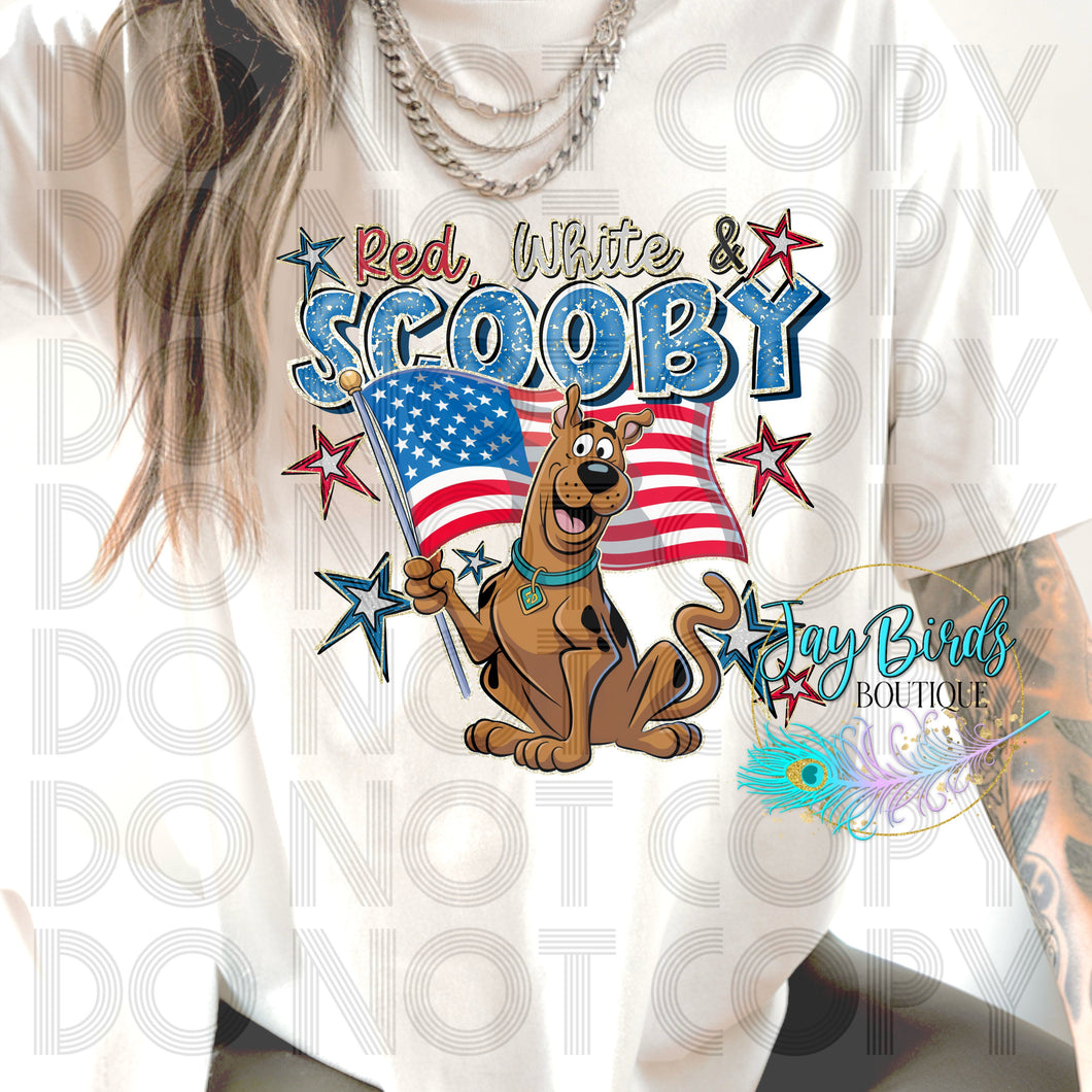 Red, White & Scooby Solid Tee