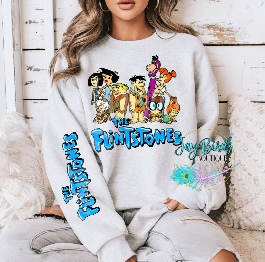 Flintstones Blue Logo W/ Sleeve Crew