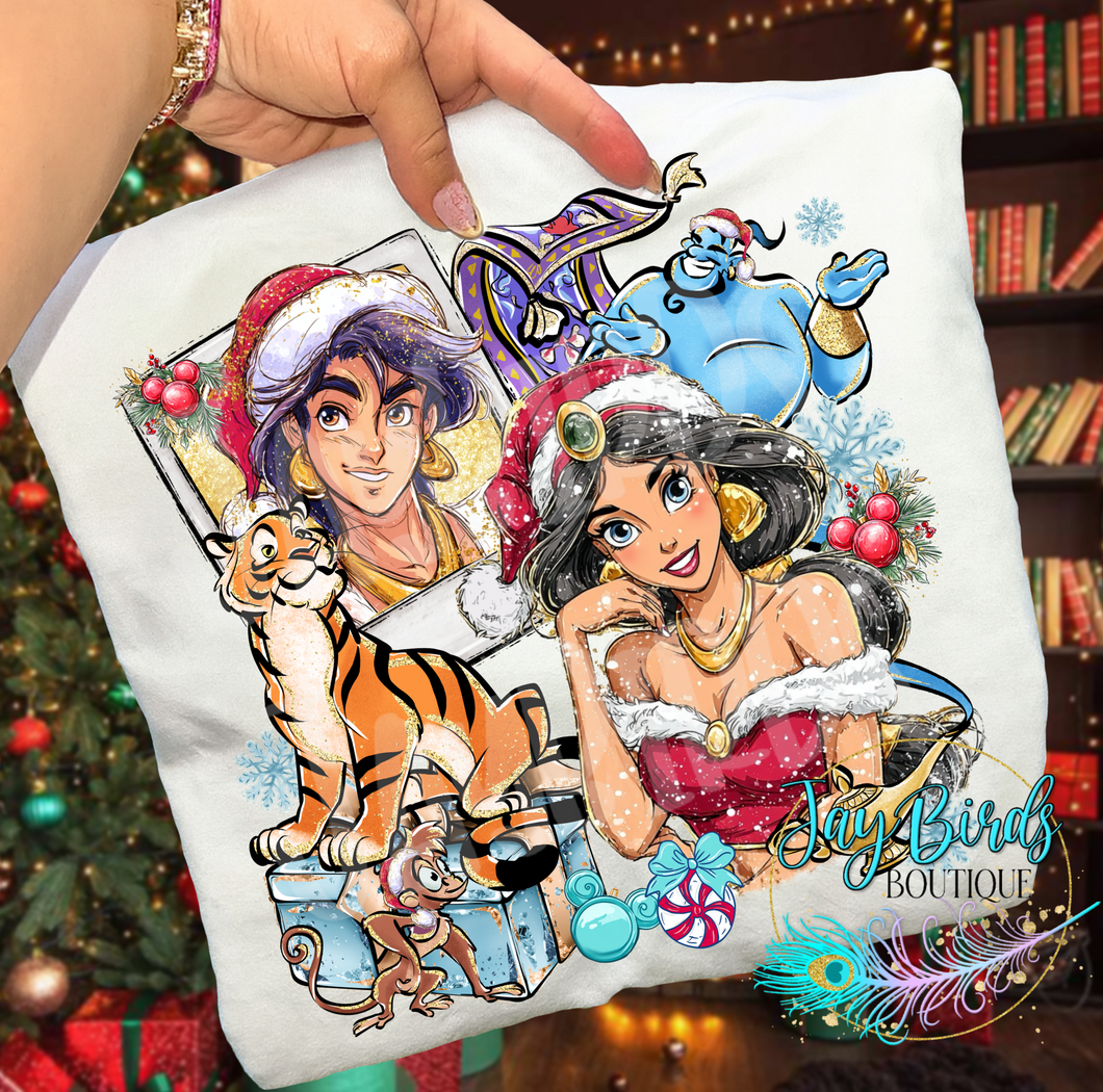 Christmas Polaroid Aladdin Solid tee