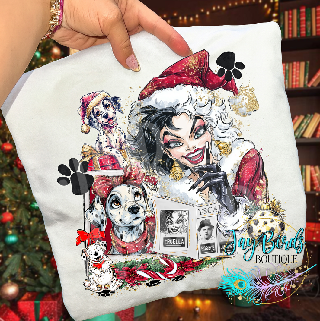 Christmas Polaroid Cruella Solid tee