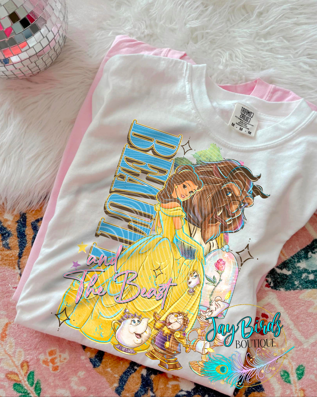 Beauty & Beast Blue Solid Tee