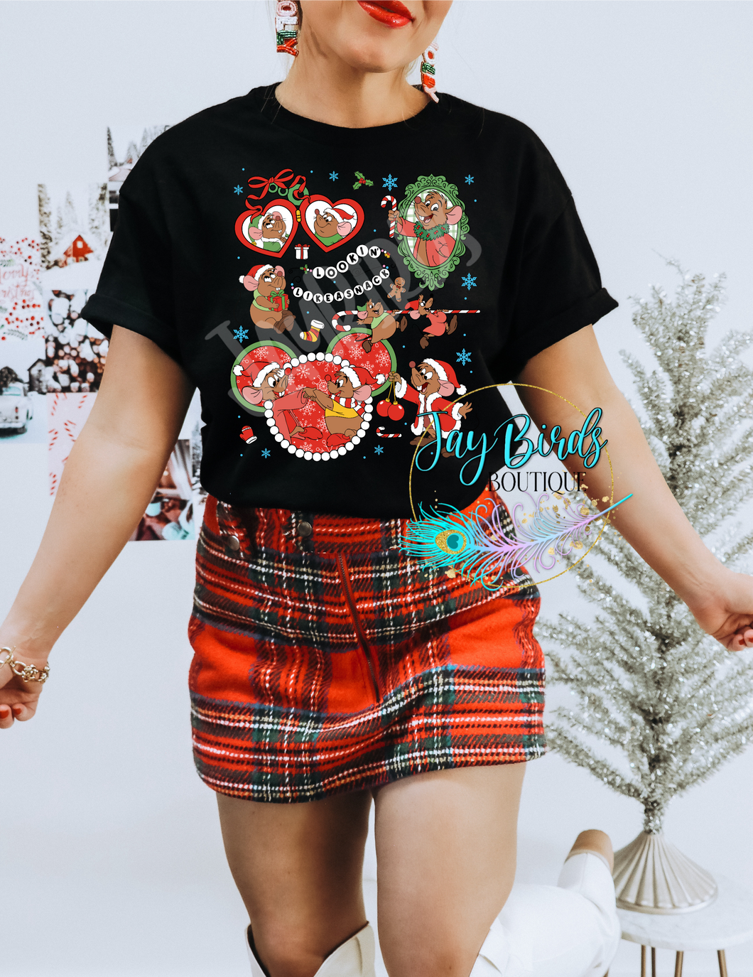 Gus & Jaq Christmas Coquette  Solid tee