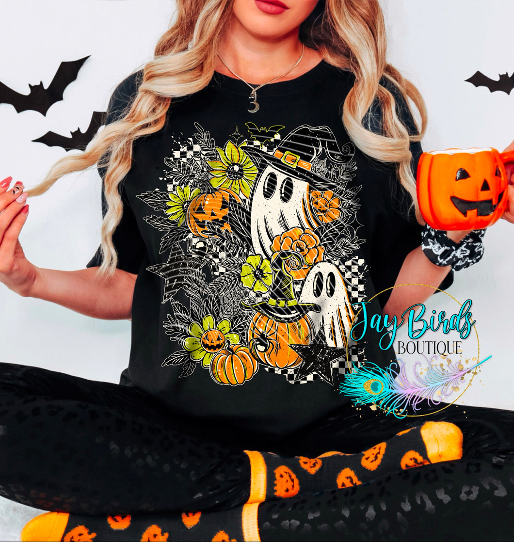 Fall Ghost friends Retro Solid tee