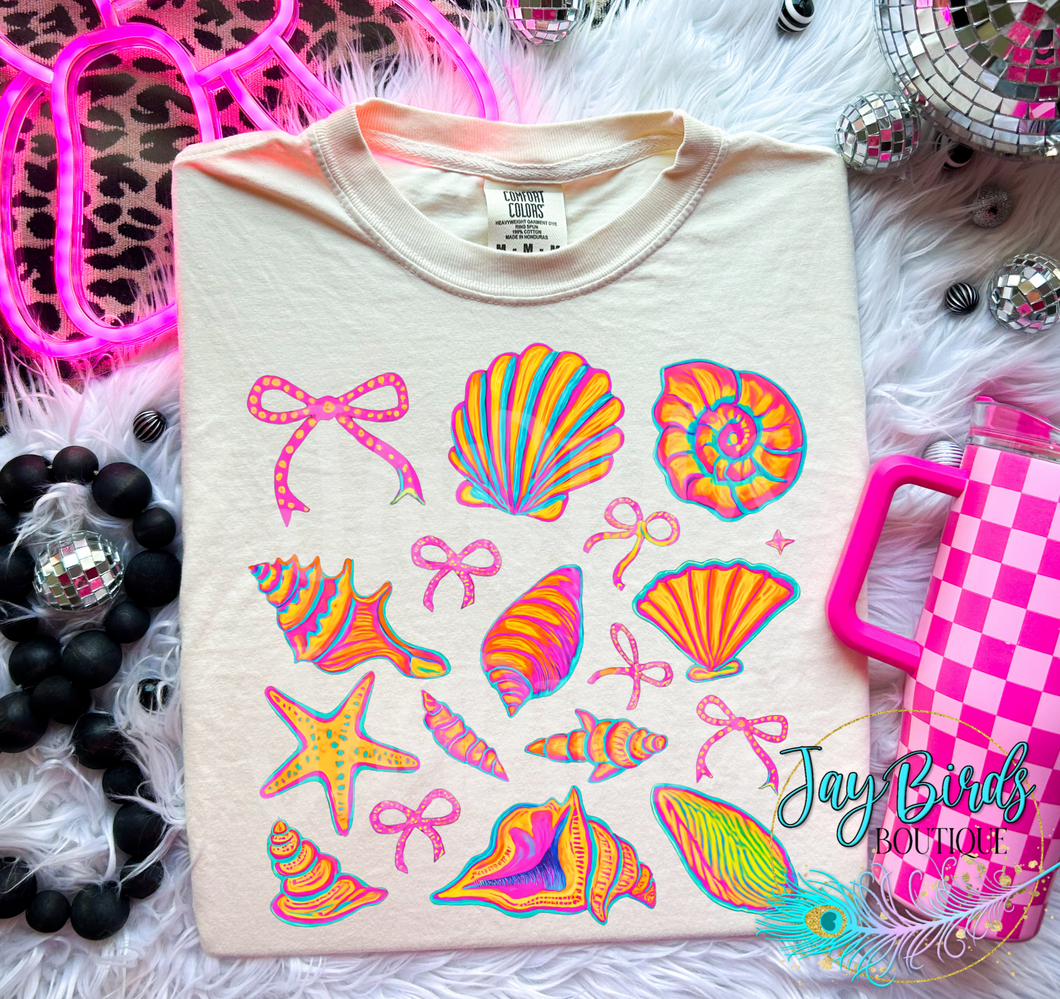 Seashells Neon Solid Tee
