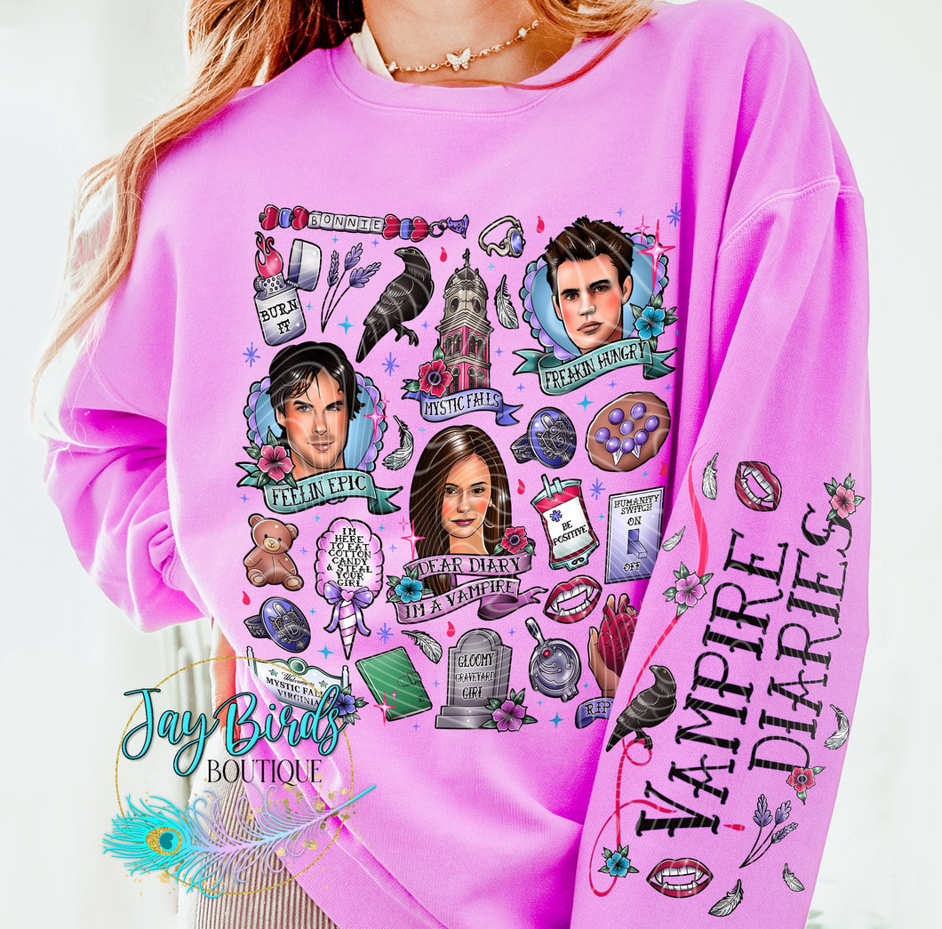 Vampire Tattoo Crew W/ Sleeve Print