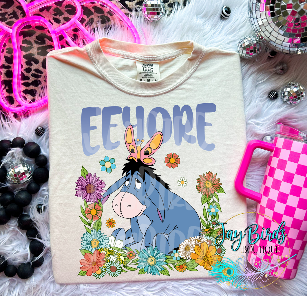 Floral Eeyore Solid tee