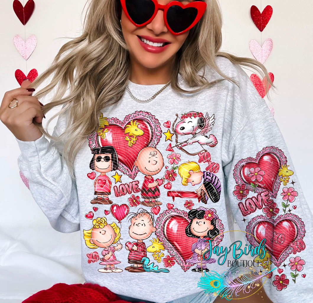 CB & Friends Valentine Crew W/ Sleeve Print