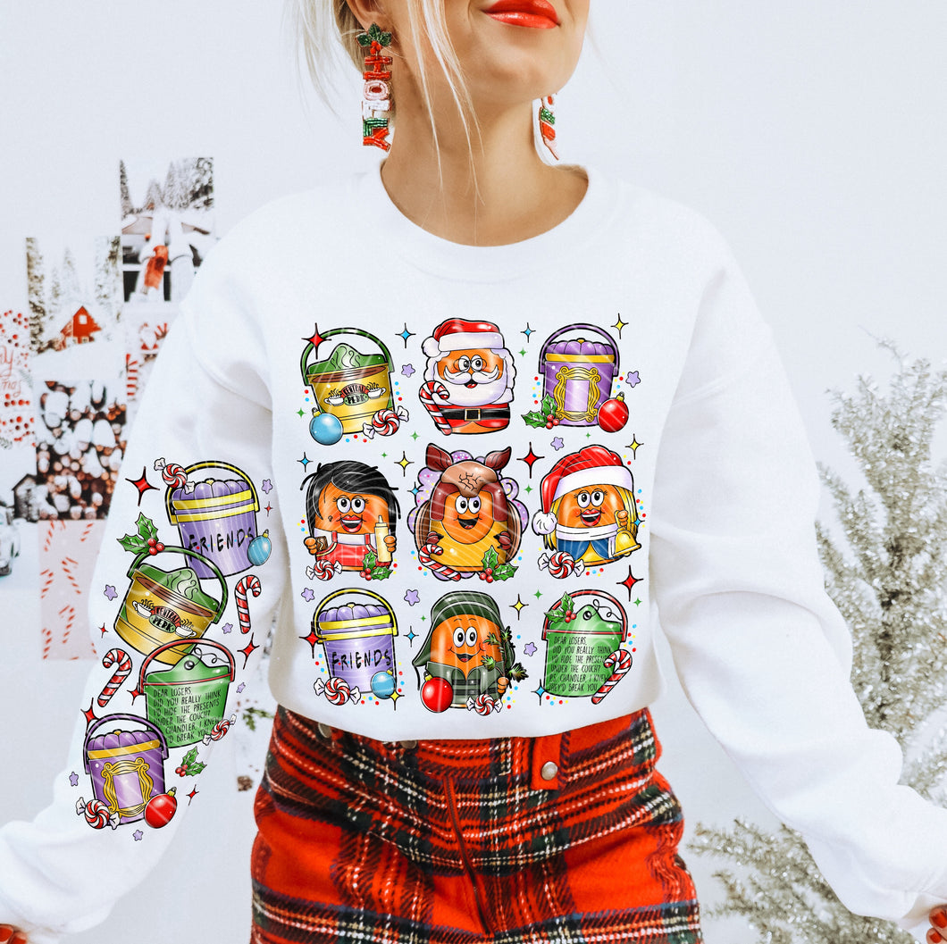 Friends Christmas Nuggets Crew W/ Sleeve Print