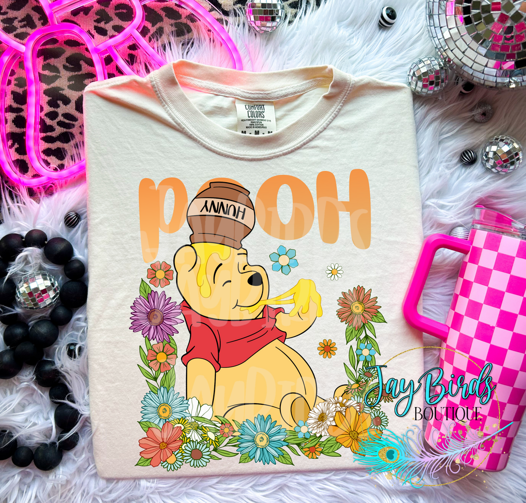Floral Pooh Solid tee