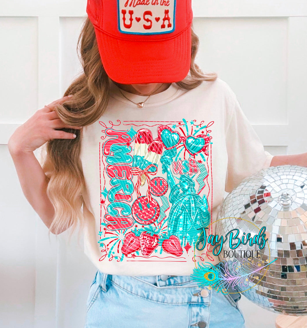 America Retro Solid Tee