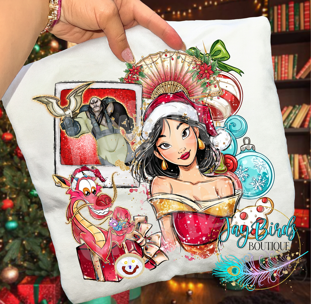 Christmas Polaroid Mulan Solid tee