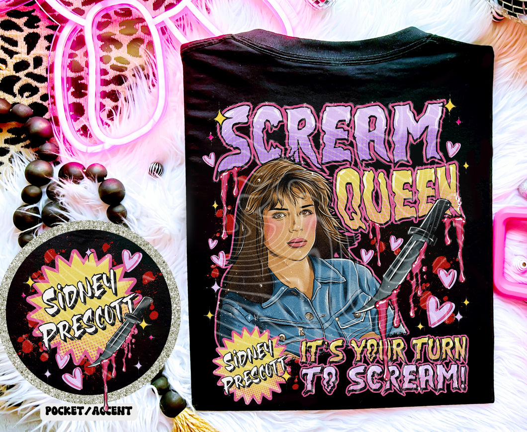 Scream queen solid tee FRONT AND BACK
