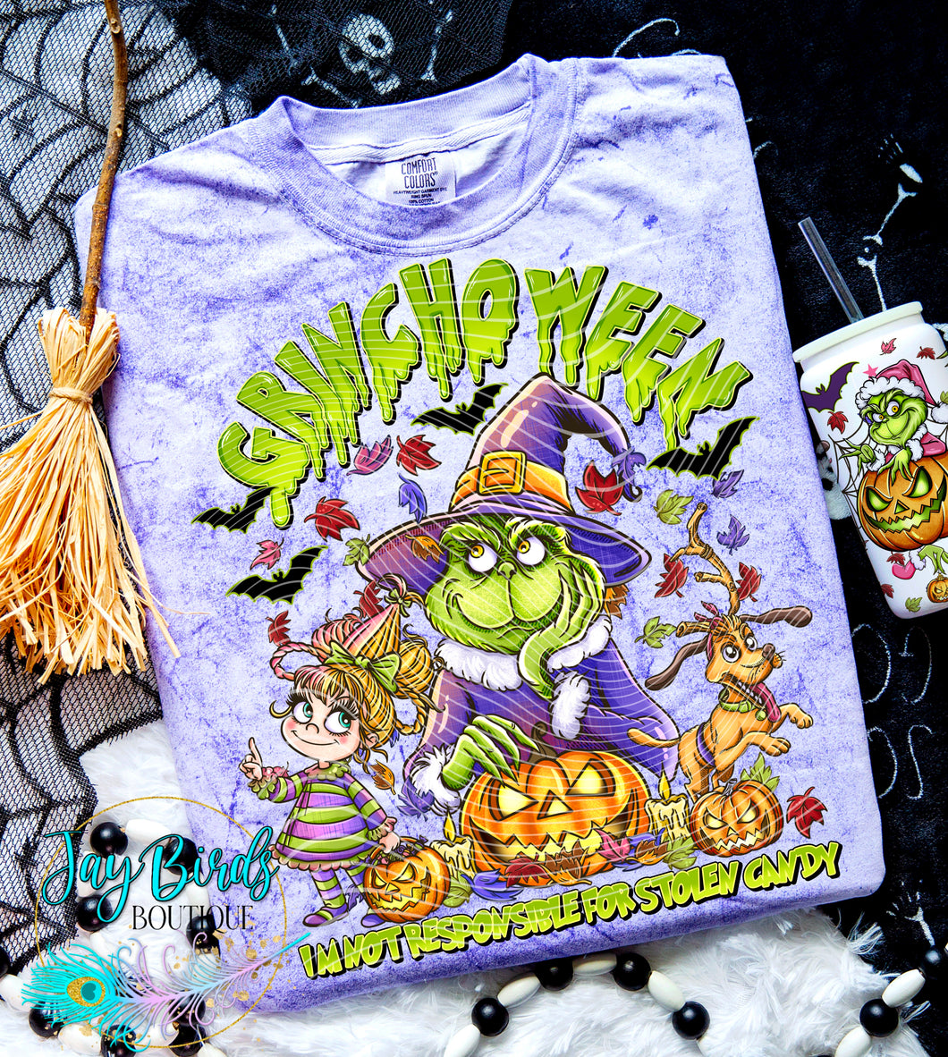 Grinchoween Witch hat Solid Tee