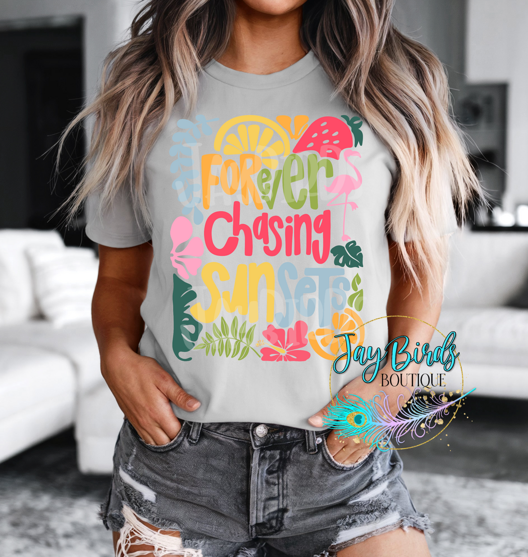 Forever Chasing Sunsets Solid Tee