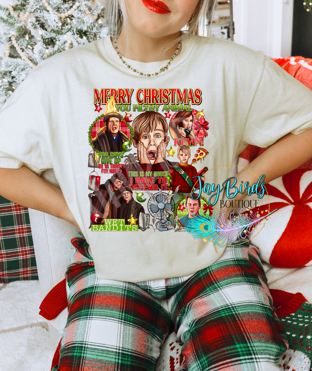 Home Alone Mashup Solid tee
