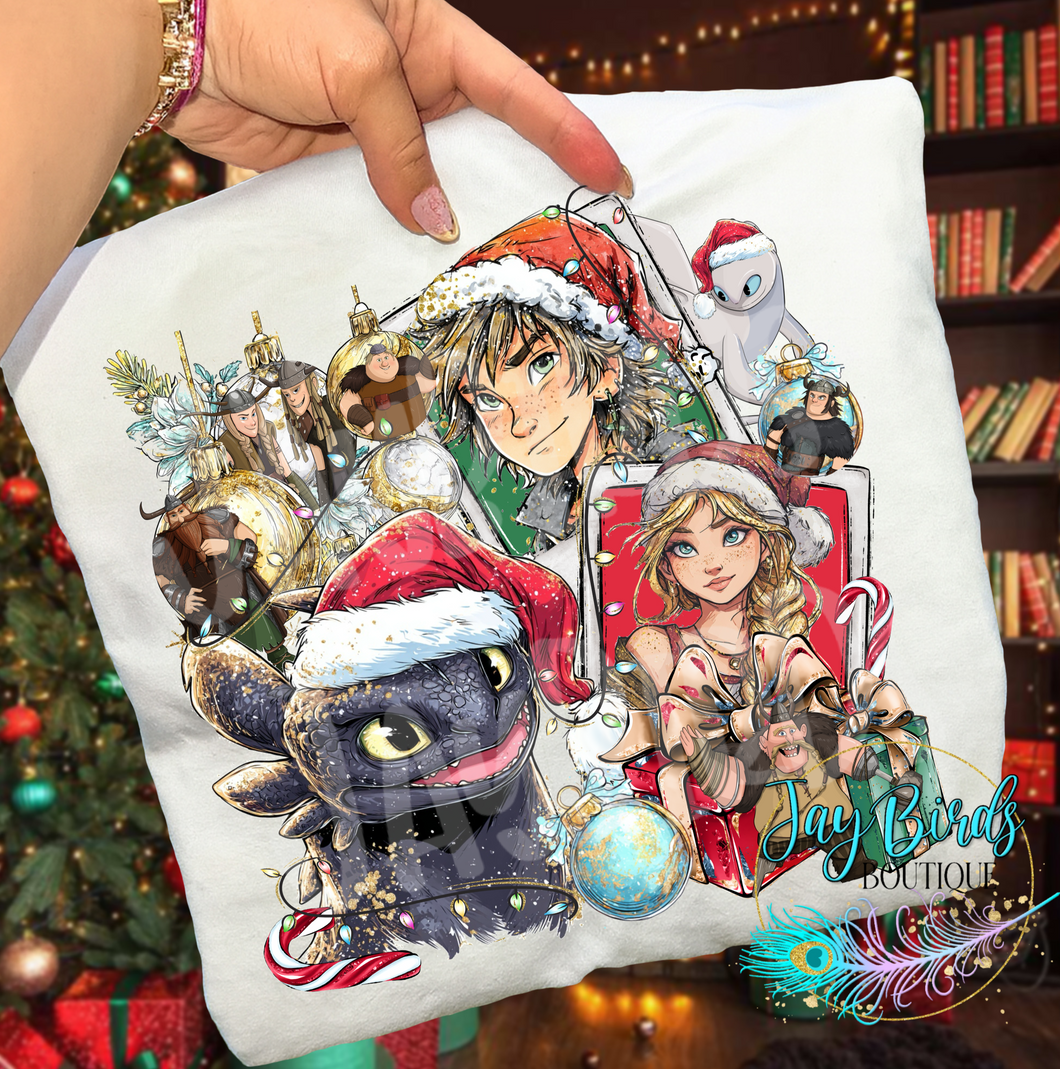 Christmas Polaroid Dragons Solid tee