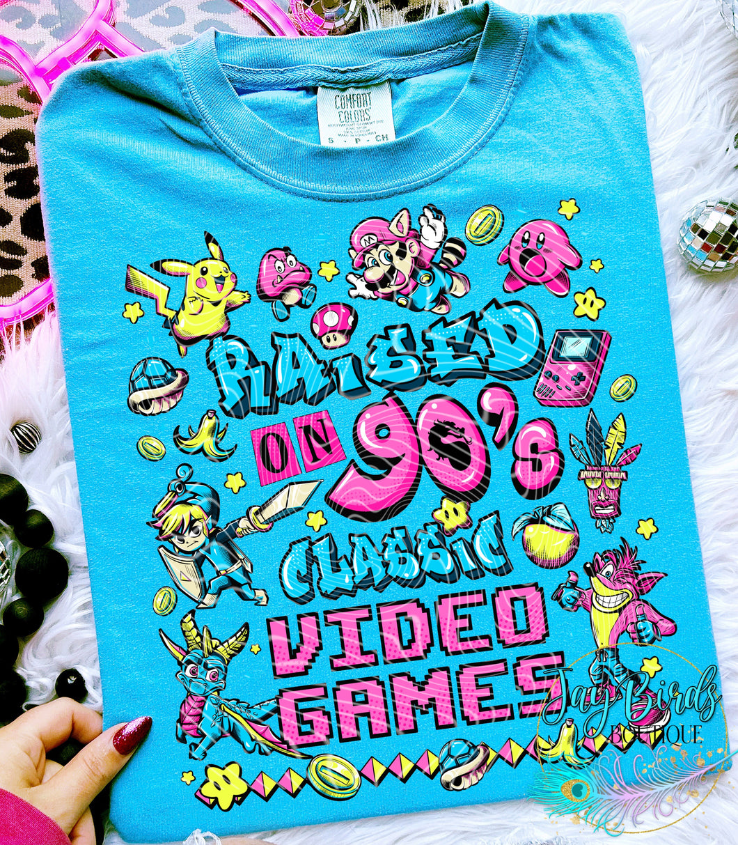 Raised on 90's video games Solid Tee
