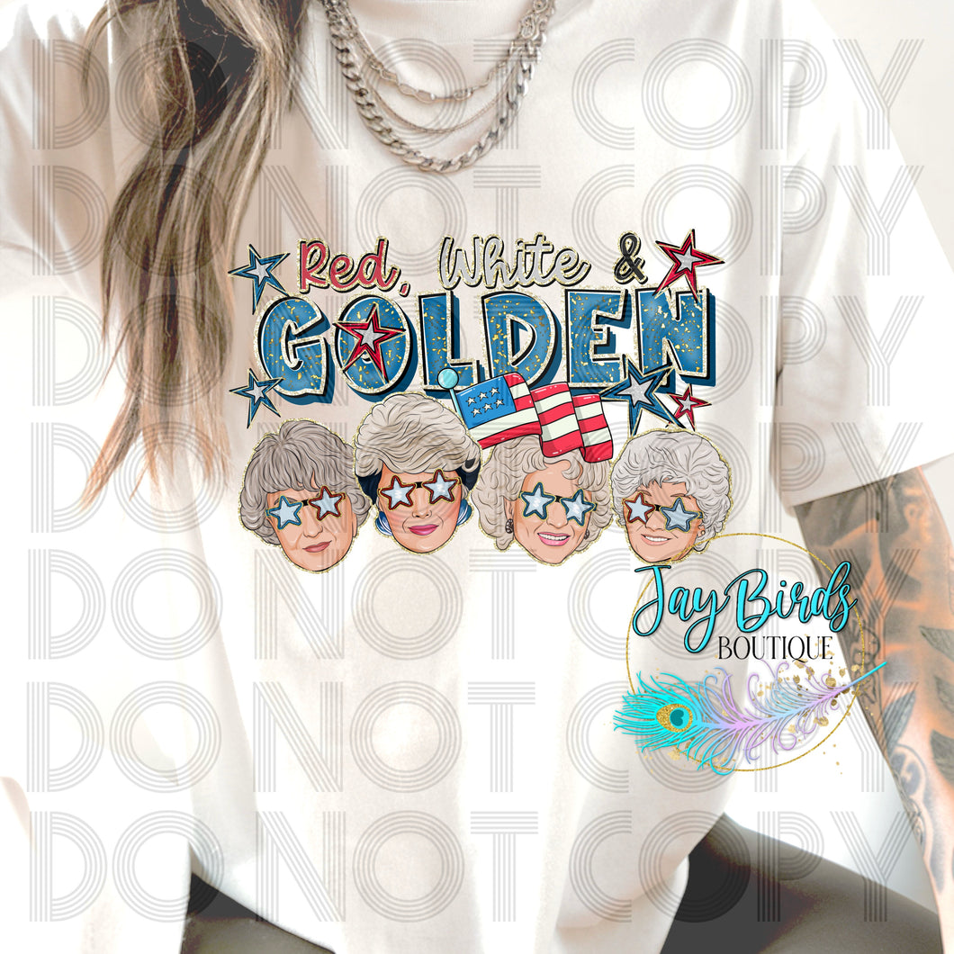 Red, White & Golden Solid Tee