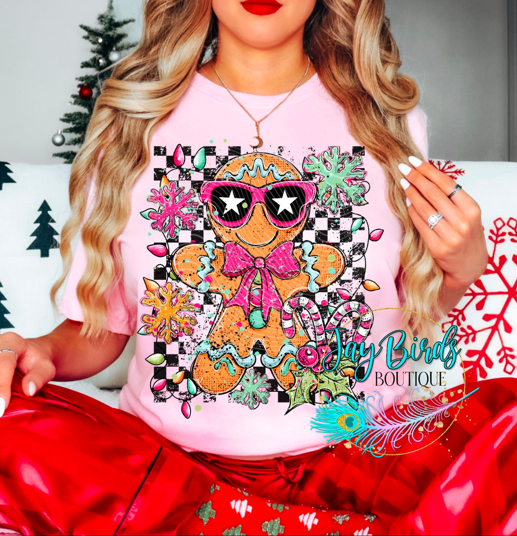 Retro Gingerbread Man Solid tee