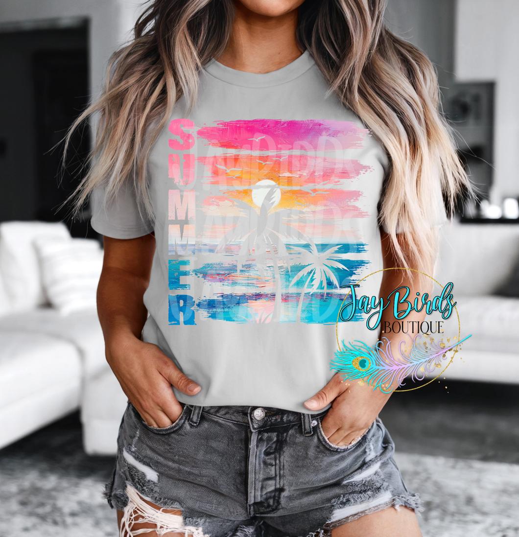 Summer Sunset Solid Tee