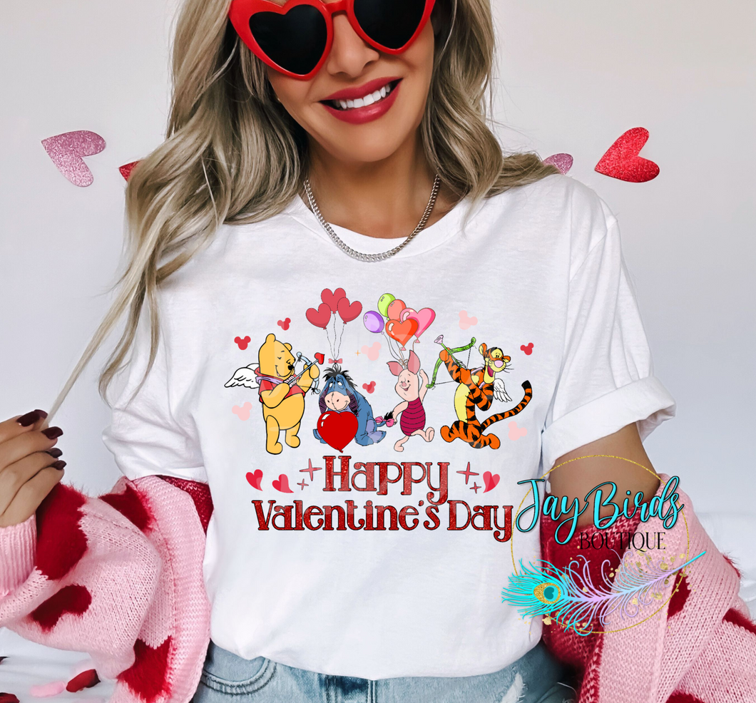 Pooh Happy Valentines Solid Tee