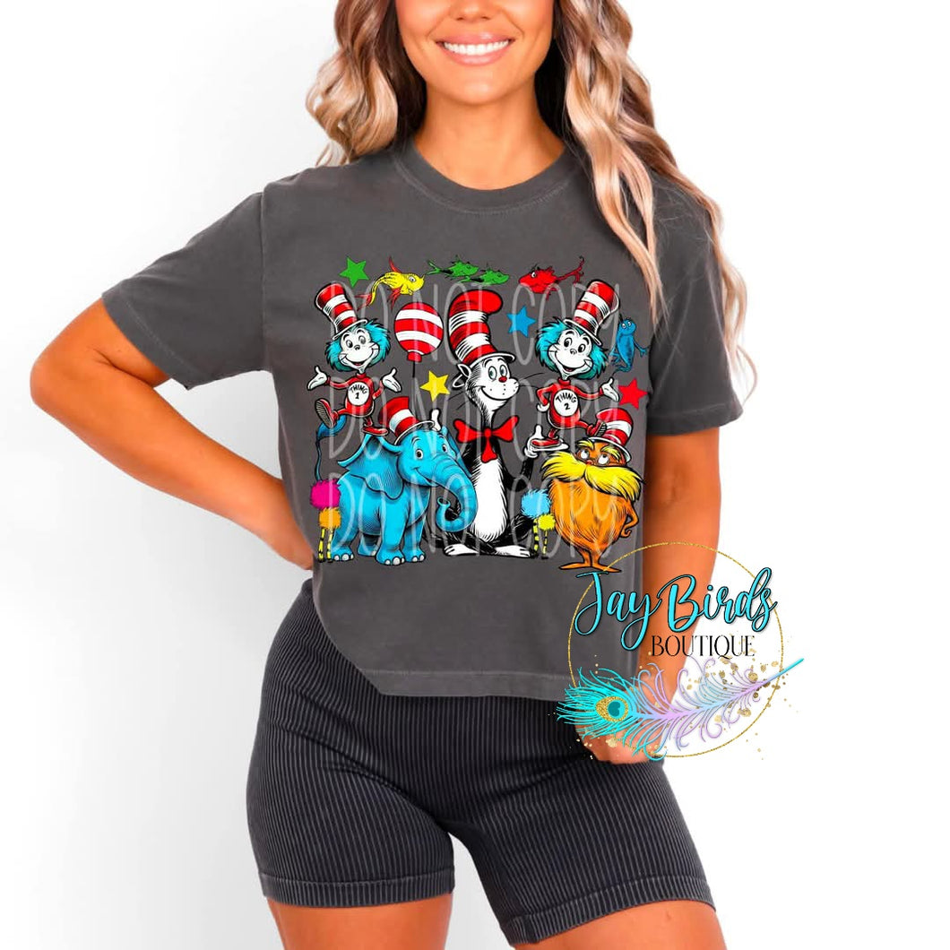 Suess Characters Solid Tee