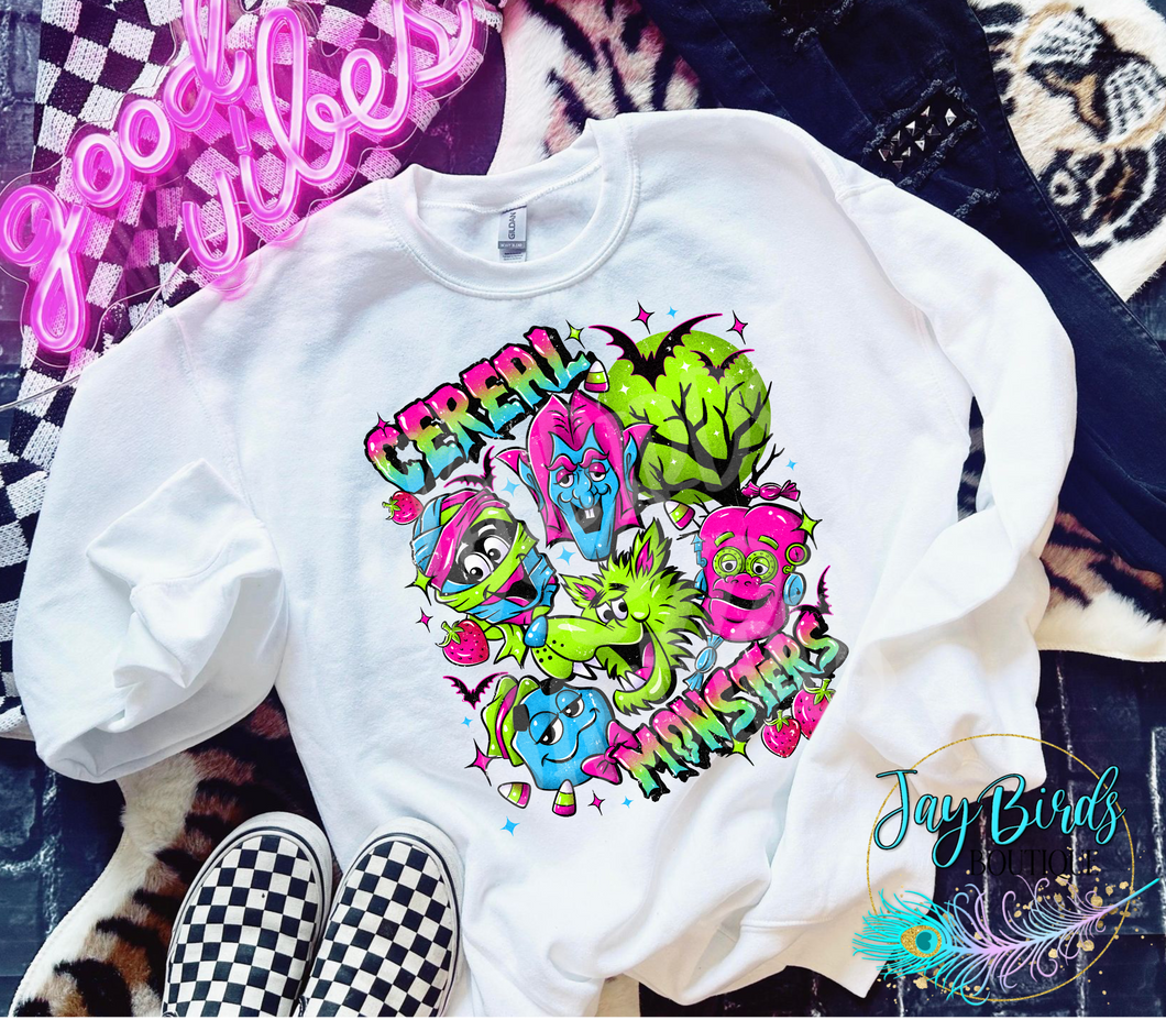 Cereal Monsters NEON Fleece Crew