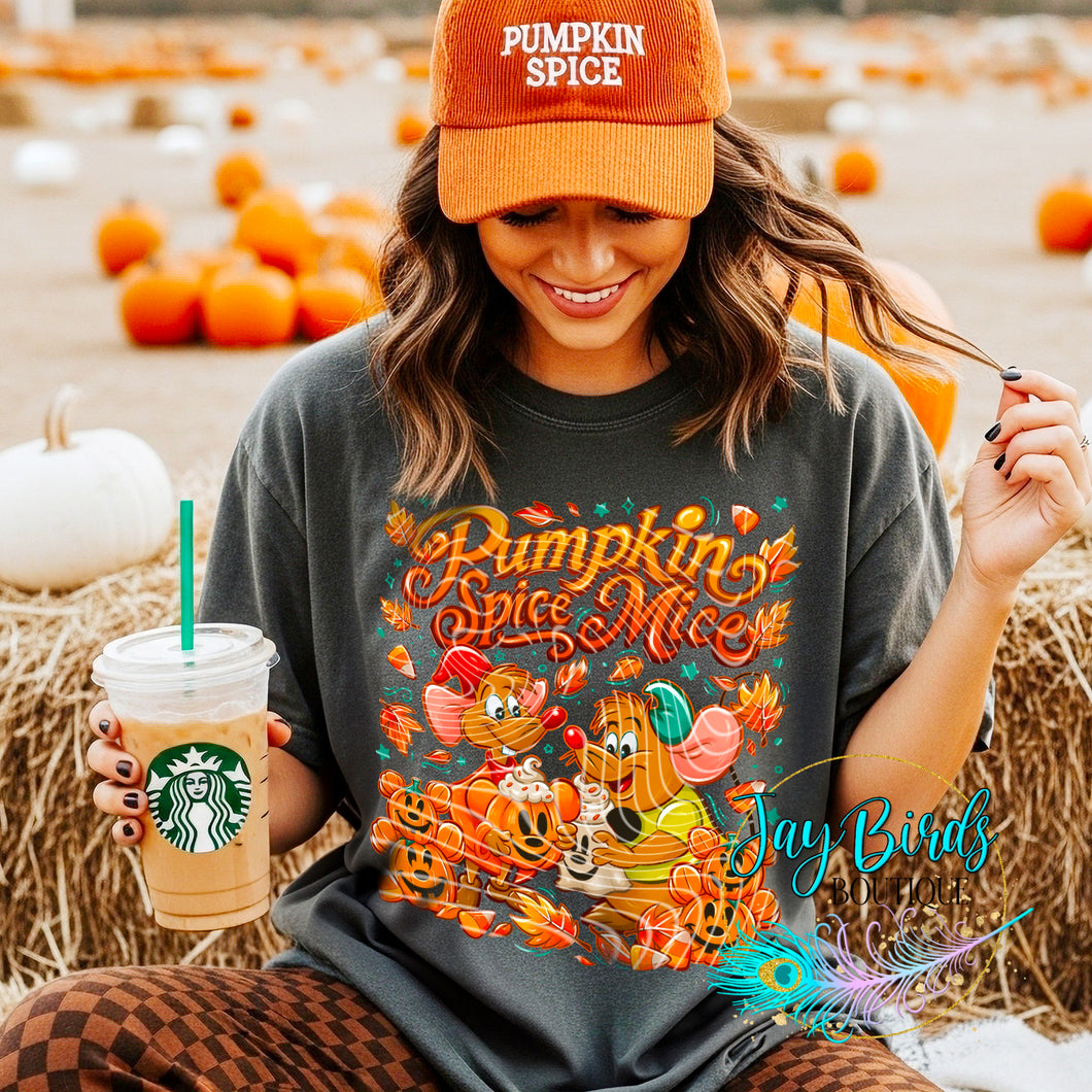 Pumpkin Spice Mice Solid tee