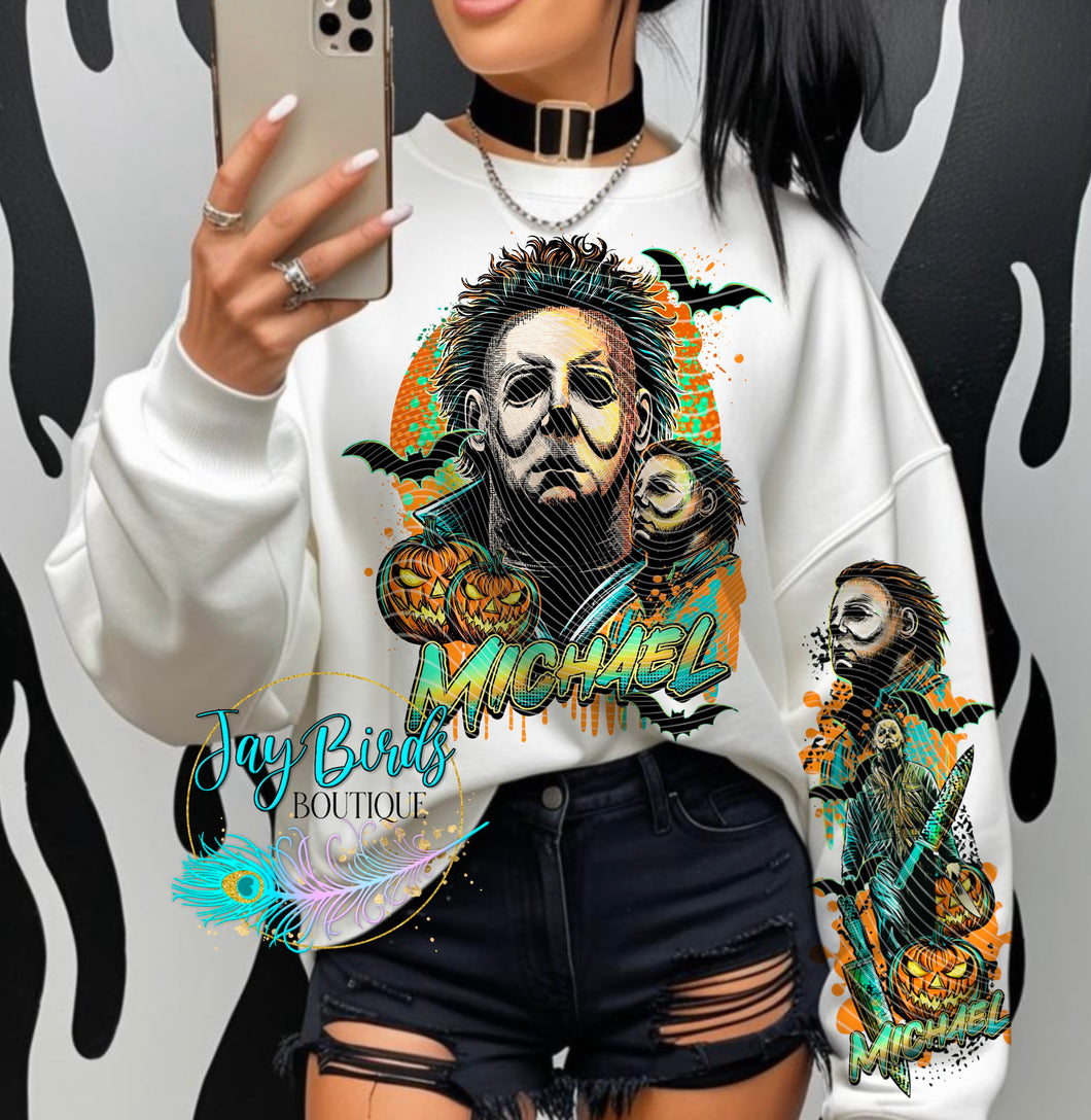 Michael Splatter Crew W/ Sleeve Print